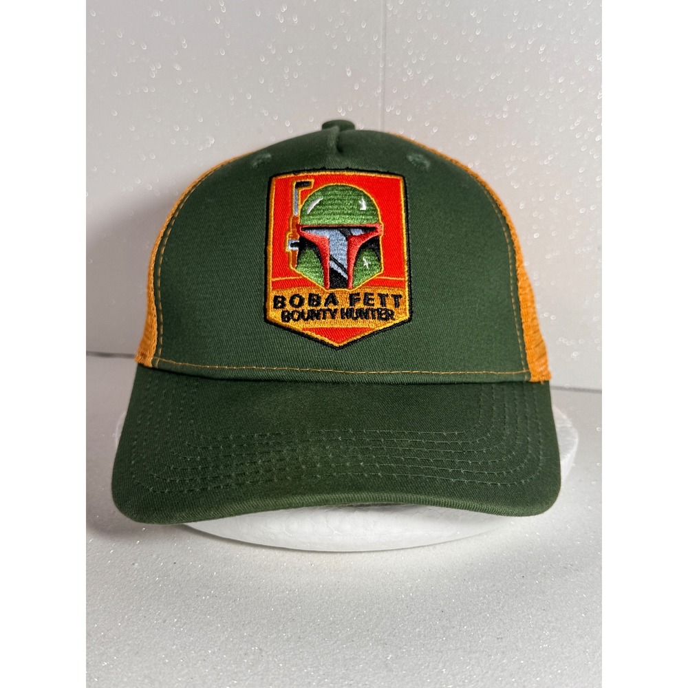 Star Wars Boba Fett Bounty Hunter Trucker Hat Green Orange Snapback Cap QQC20093